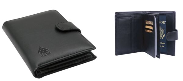 Leather multi utility passport holder with a wallet