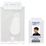 ID Card Holder Vertical Hard Plastic