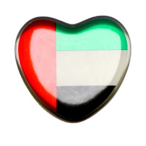 Heart Shaped National Day Badge With Pin