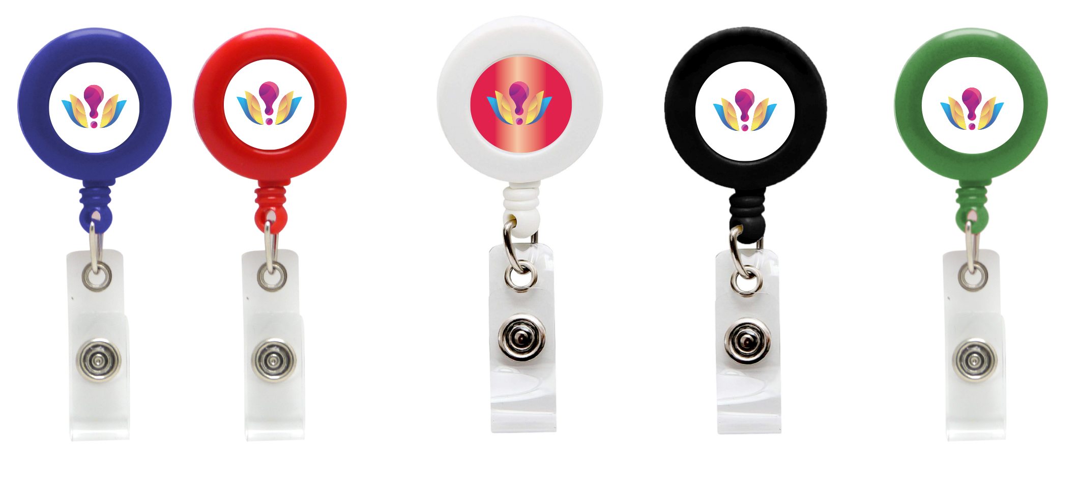Plastic badge reel with big round surface Dia