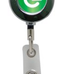 Silver Metal badge reel with a medium round surface