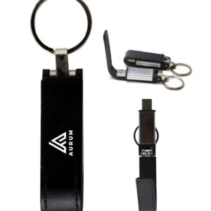 Leather USB with keychain