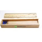 12 pcs. Pencil colour box with ruler and sharpener