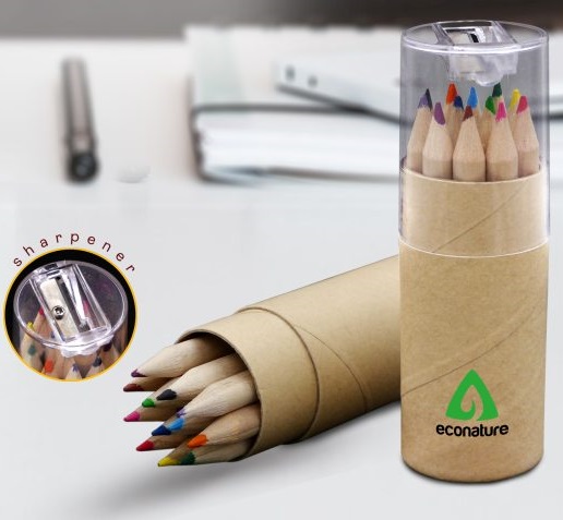 12 pcs wooden colour pencil with sharpener