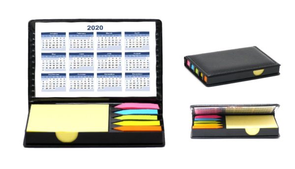 Leather post it pad with a year calender & 1 size