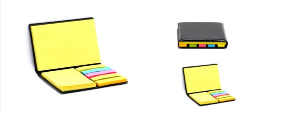 Post it pad with 2 size sticky notes and 5 colour post it