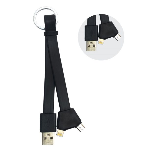 Charging cable with micro USB and lightning connector