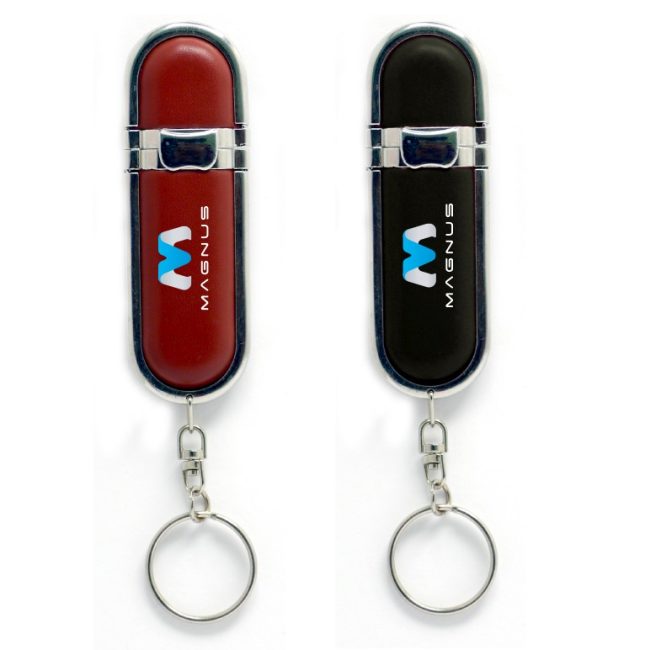Attractive leather usb with keychain