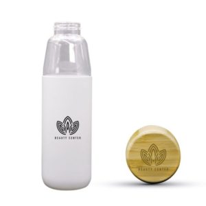 Best bamboo lid glass bottle with silicon case