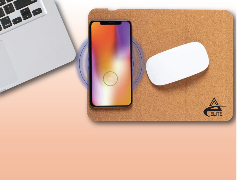 Cork Foldable Mouse Pad With Wireless Charging