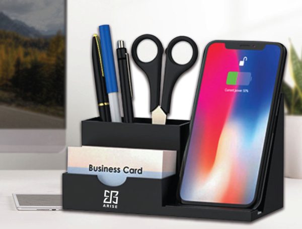 Wireless Charger With Pen/Card Holder