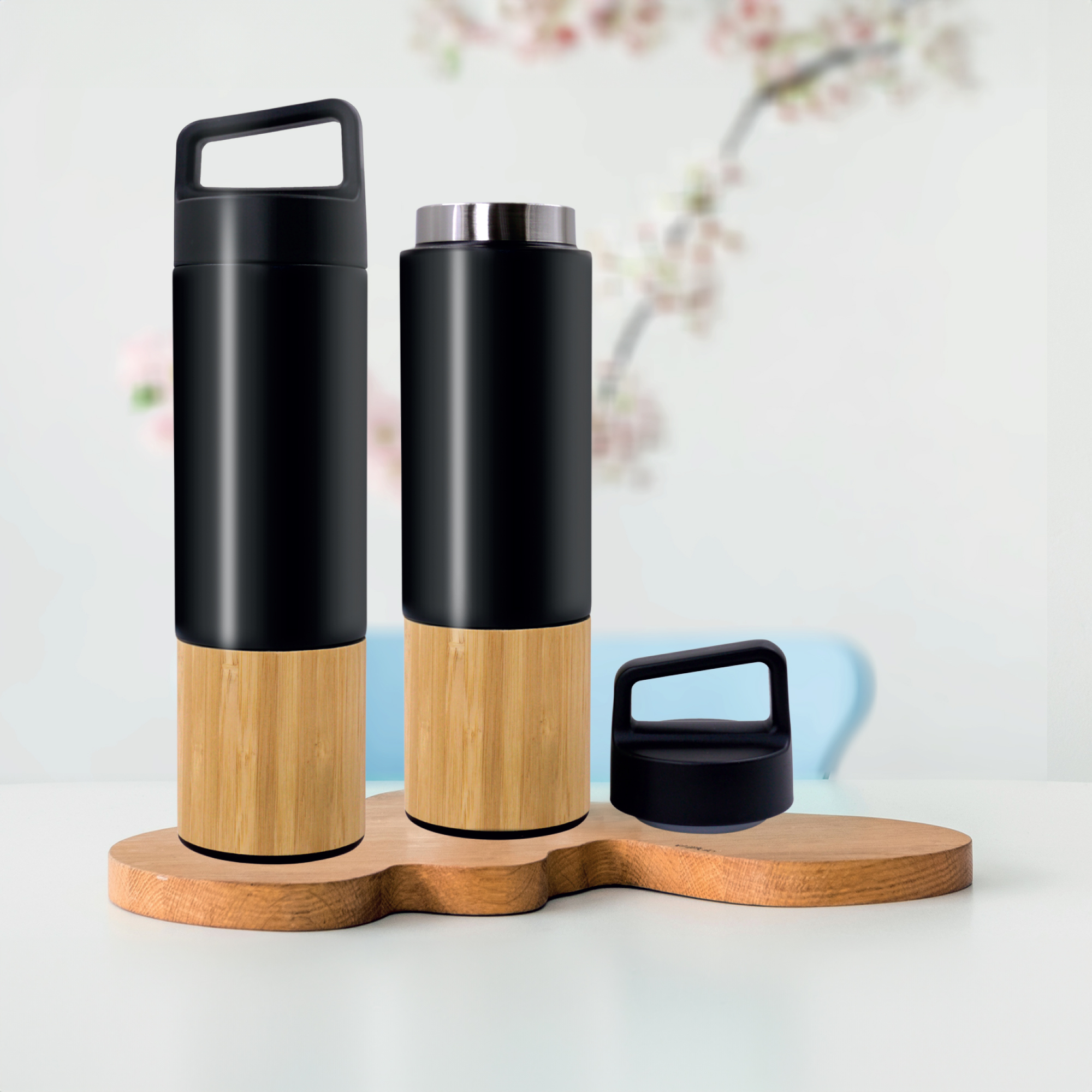 Metal/Bamboo Flask: A stylish and eco-friendly beverage container.