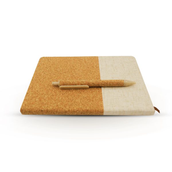 Cork Cover Notebook and Wheat Straw Cork Pen - Sustainable and Stylish