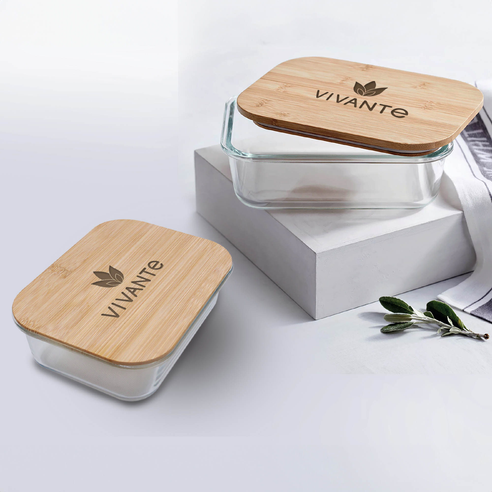 Glass Lunch Box With Bamboo Lid