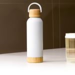 Insulated Bottle With Bamboo Lid & Handle